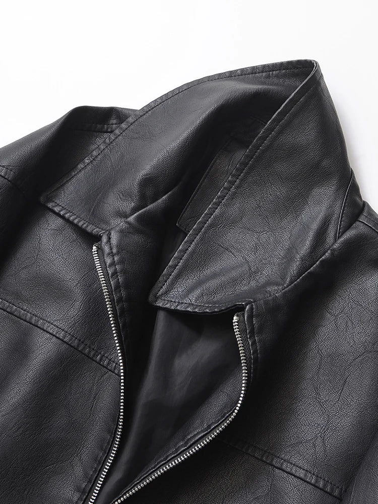 Retro Moto Faux Leather Jacket