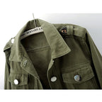 Women’s Army Green Denim Jacket