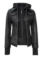 Raven Hooded Moto Jacket