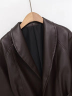 Valentina Belted PU Leather Jacket