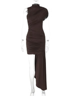 Irregular Ruched Mini Dress