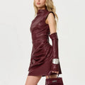 Skinny Leather Mini Dress