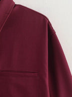 Burgundy Canvas Zip Jacket