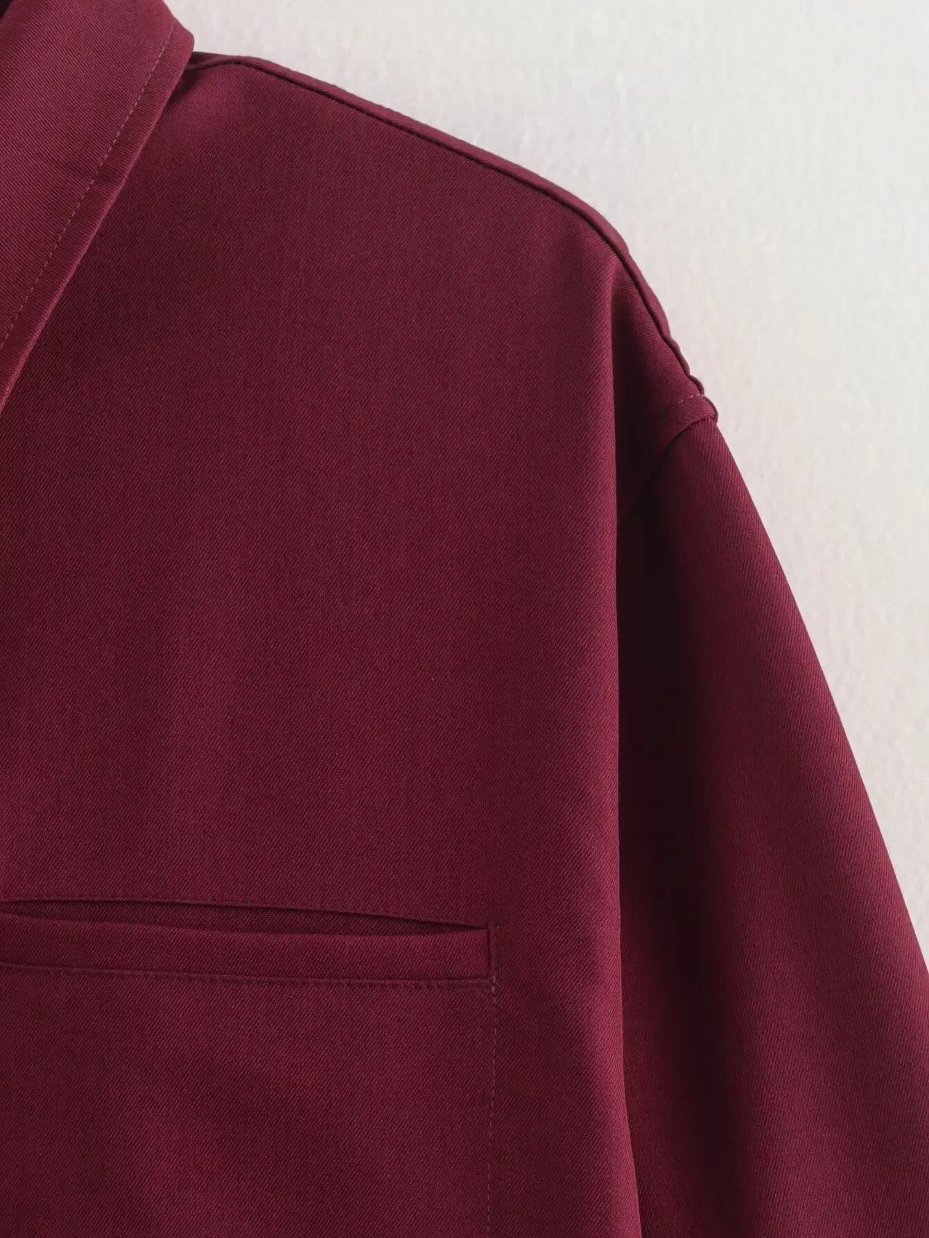 Burgundy Canvas Zip Jacket