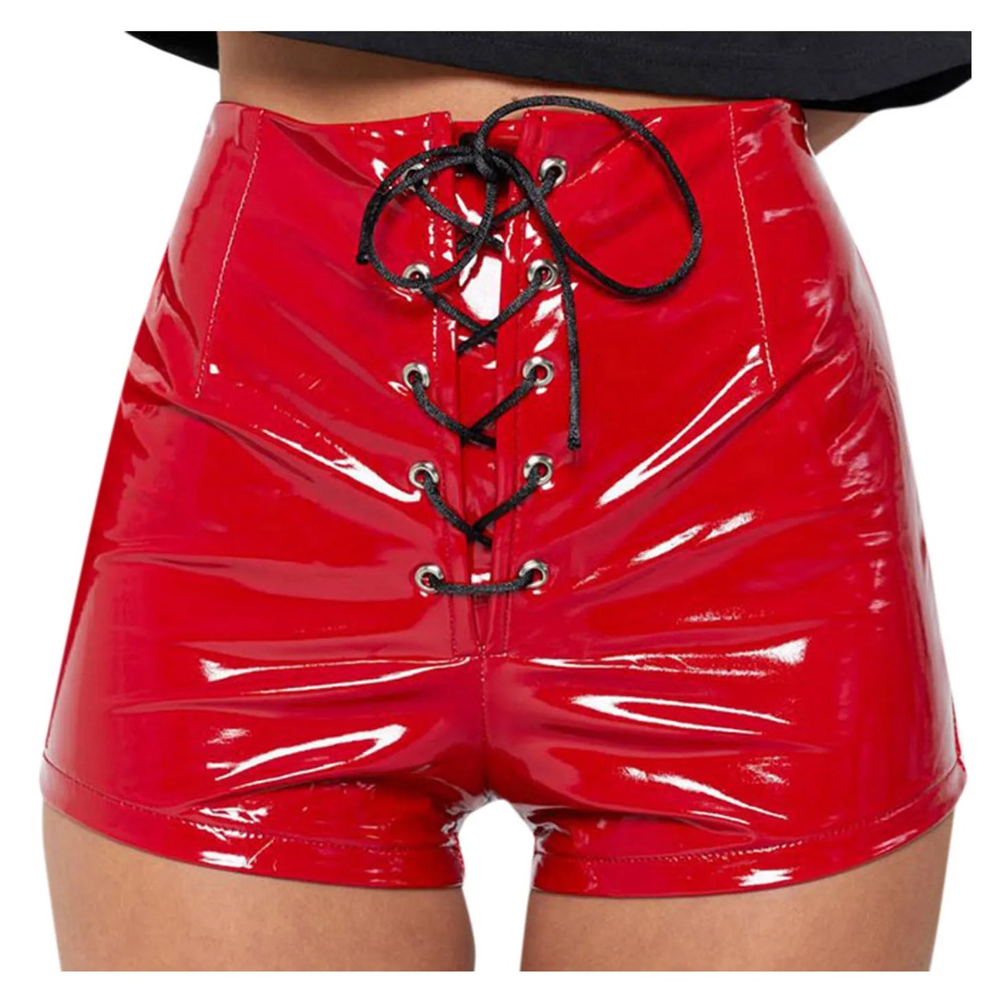 Women's High-Waisted Leather Shorts