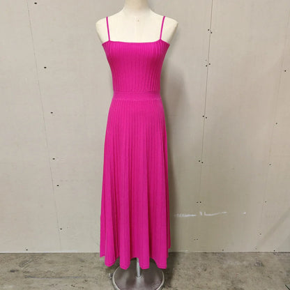 Knitted Pleated Long Dress