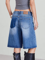 High-Waist 5-Piece Denim Shorts
