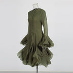 Women’s High Waist Ruffle Dress