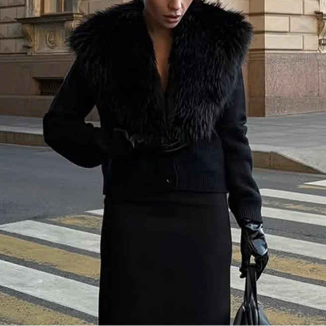 Elowen Fur Collar Cardigan