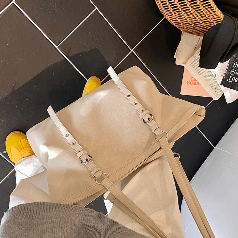 Mirella Suede Buckle Tote Bag