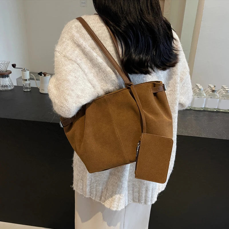 Maribel Suede Bucket Tote