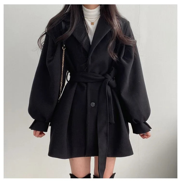 Isadora Lace-Up Wool Coat