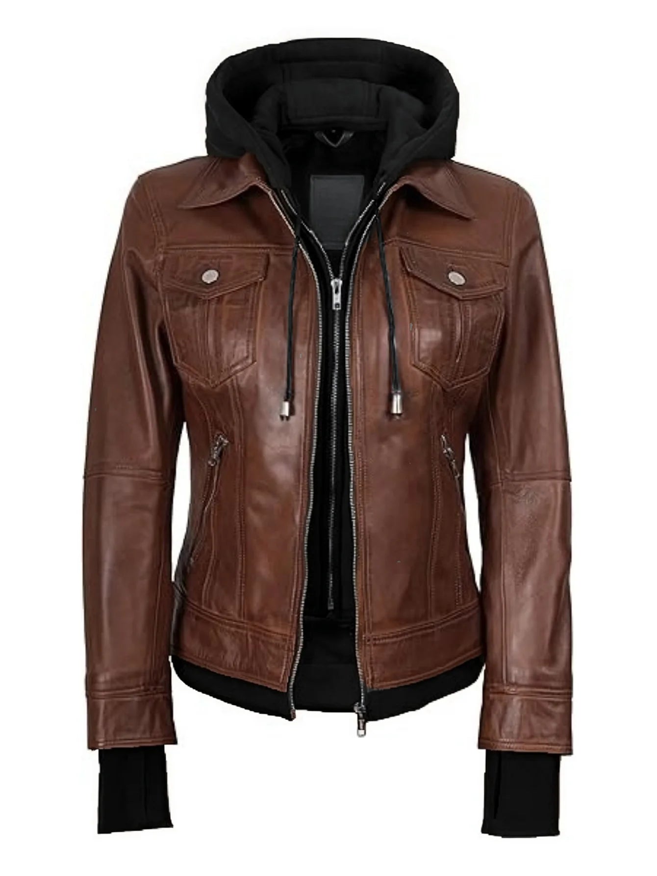 Raven Hooded Moto Jacket