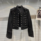 Metal Buckle Denim Short Jacket