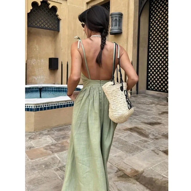 Backless Cotton Dress