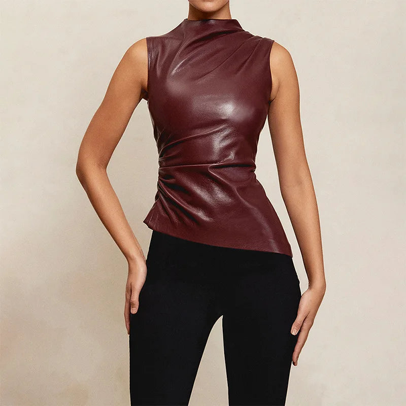 Rachel Leather Top