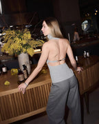 Women’s Backless Knit Turtleneck Vest