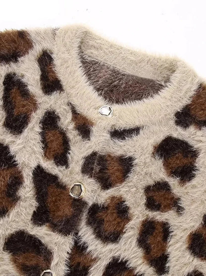 Leopard Pattern Fur Sweater