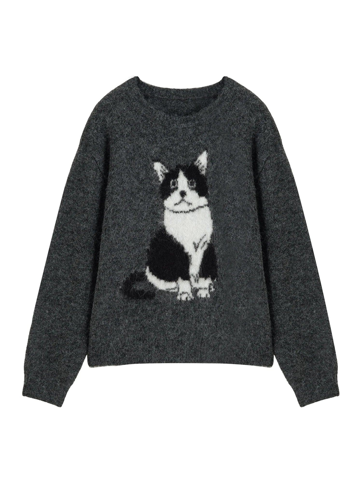 Luna Cat Jacquard Knit Sweater