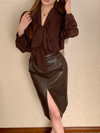 Vintage Bow Chiffon Blouse