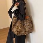 Retro Leopard Canvas Tote Bag