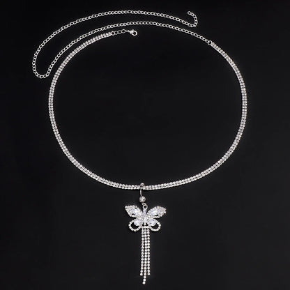 Shiny Rhinestone Butterfly Body Chain