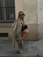 Women’s Lace-Up Long Trench Coat