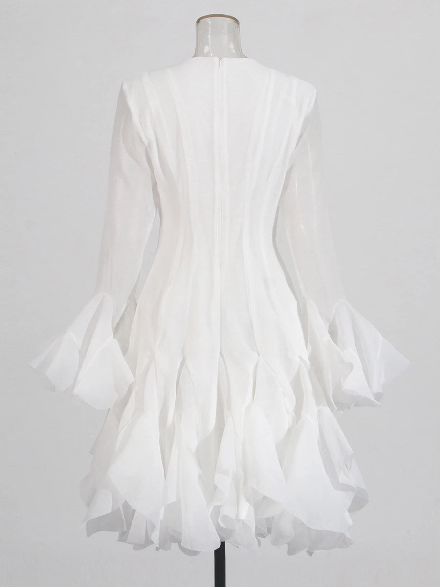 Women’s High Waist Ruffle Dress