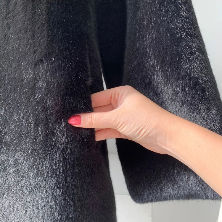 Vivienne Long Faux Mink Coat