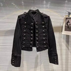 Metal Buckle Denim Short Jacket