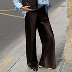 Elegant Satin Wide Leg Pants