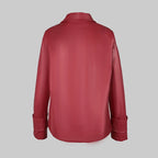 Red Faux Leather Jacket