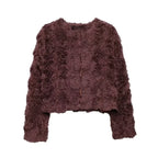 Textured O-Neck Jacket