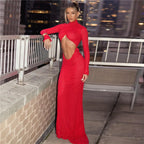 Red Cut Out Maxi Dress