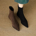 Luna Pointed Toe Low Heel Ankle Boots