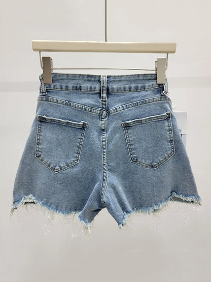 Kim Flower Denim Shorts