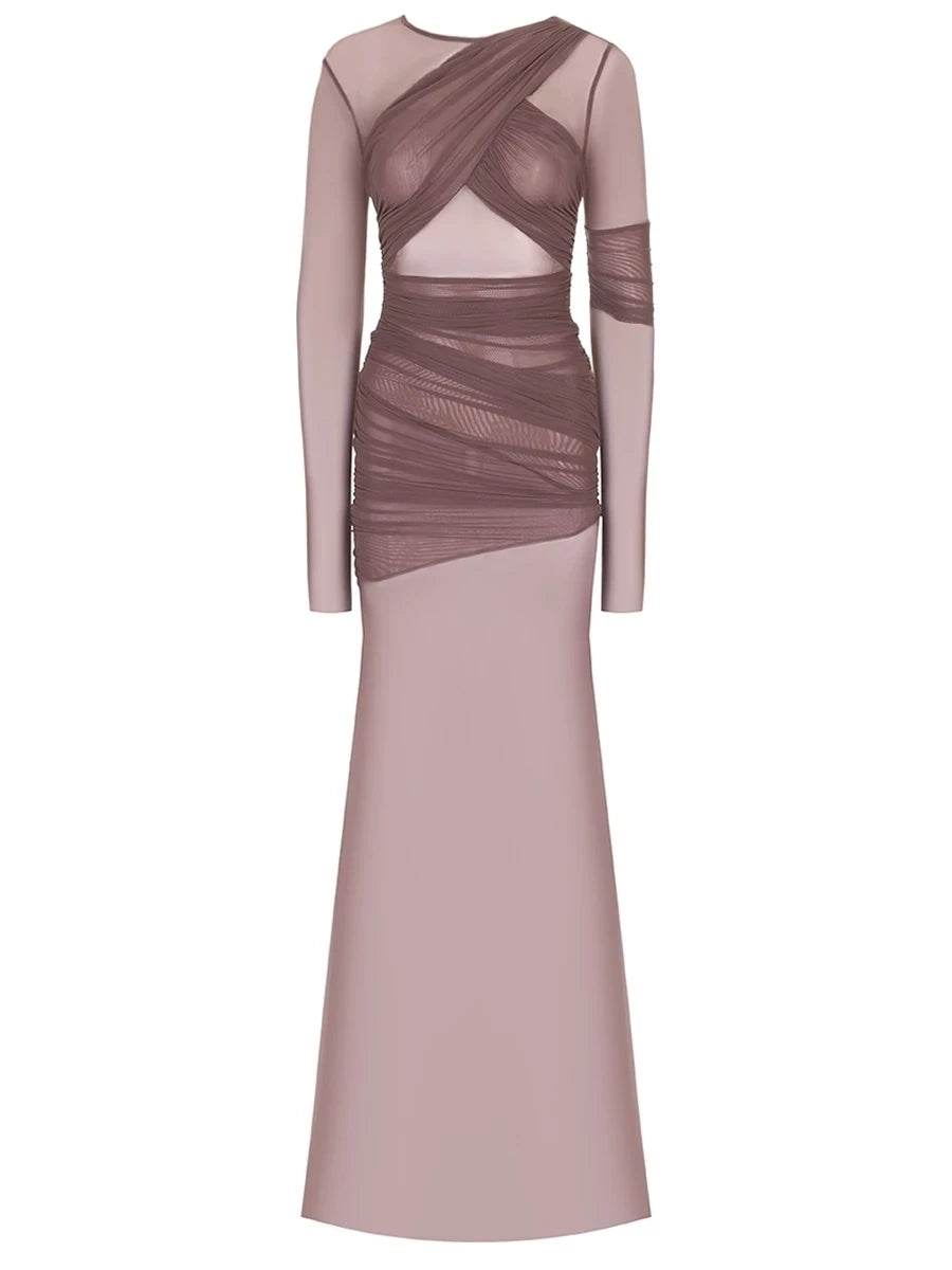 Elegant Sheer Mesh Party Dress