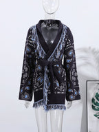 Women’s Geometric Tassel Cardigan