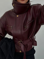 Women's Solid Burgundy Jacket