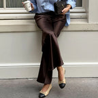 Elegant Satin Wide Leg Pants