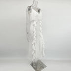 Women’s Ruffled Suspender Maxi Dress