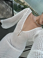White Knit Maxi Dress
