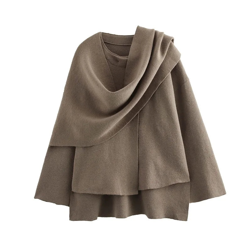 Women's Asymmetric Scarf Jacket