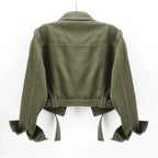 Women’s Army Green Denim Jacket