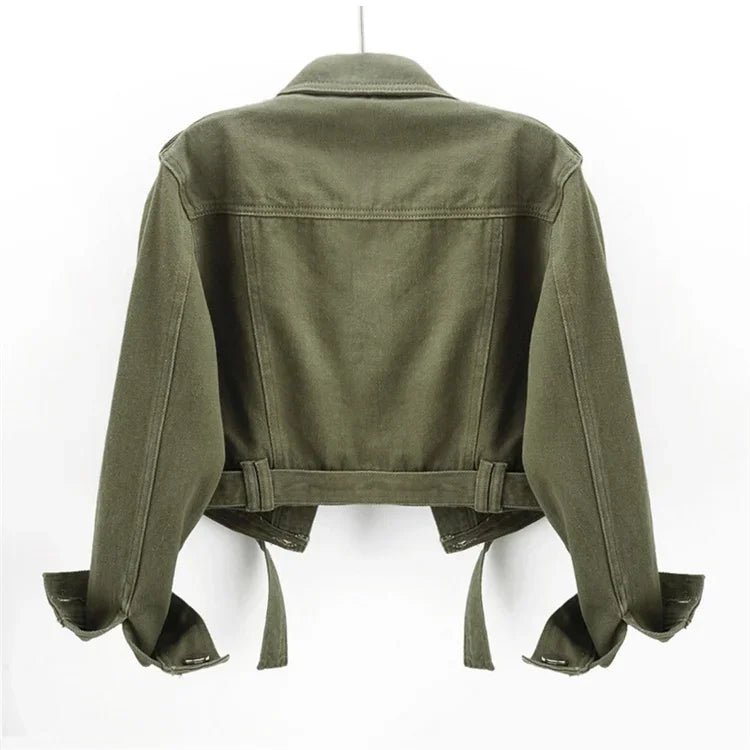 Women’s Army Green Denim Jacket
