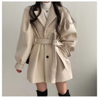 Isadora Lace-Up Wool Coat
