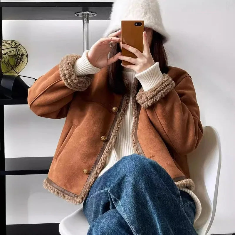 Women’s Cropped Faux Fur Jacket
