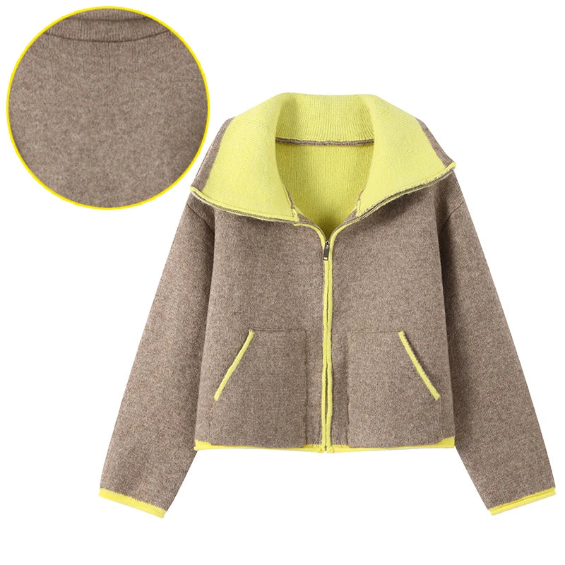 Contrast Knitted Cardigan