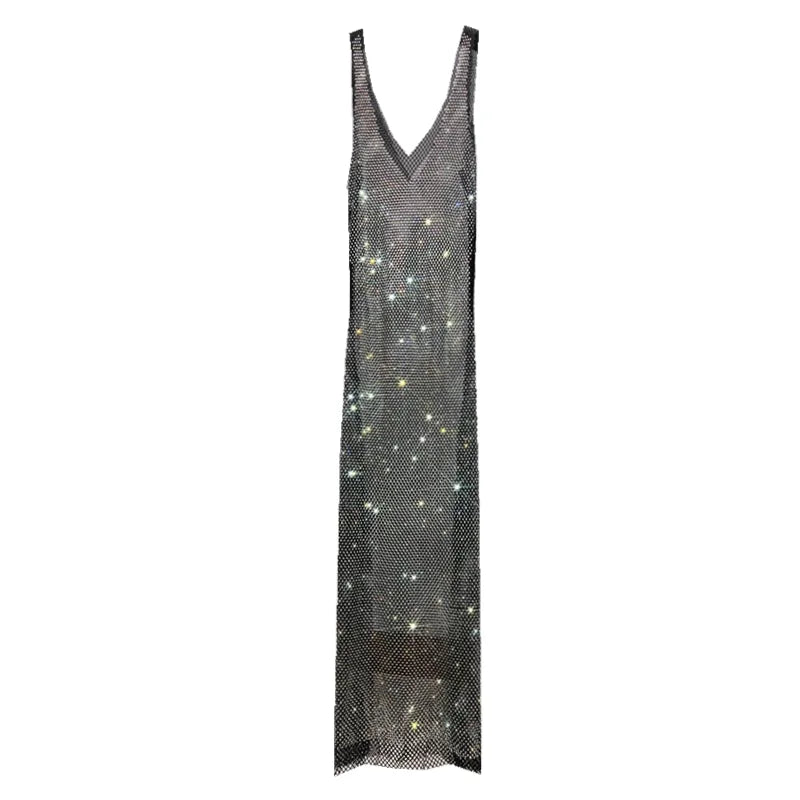 Deep V-neck Sparkling Dress