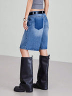 High-Waist 5-Piece Denim Shorts